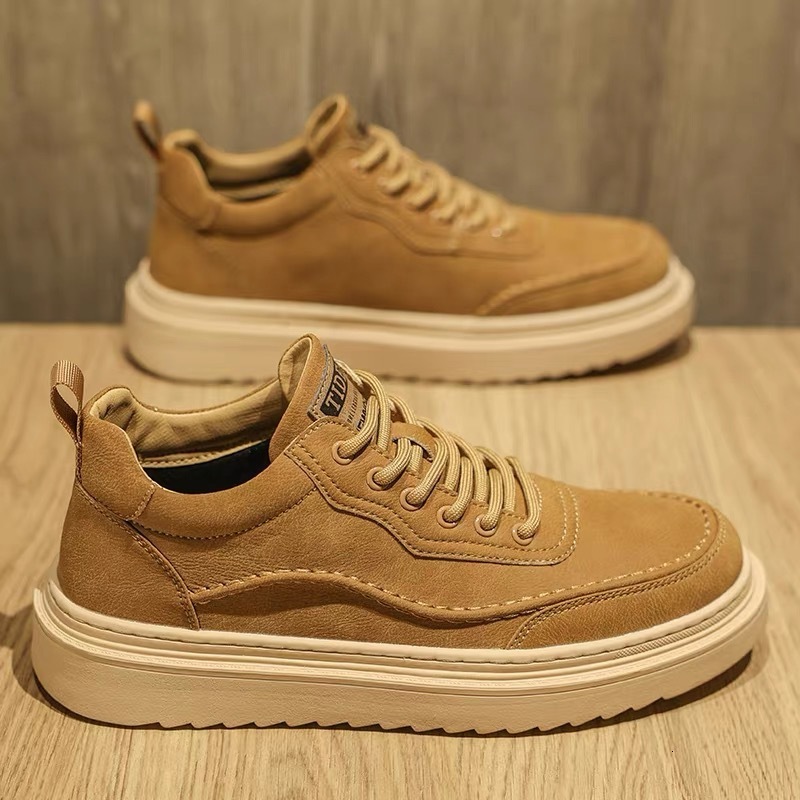 Free Shipping 2025 New Casual Shoes Men Solid color Pu Leather Sneakers with box