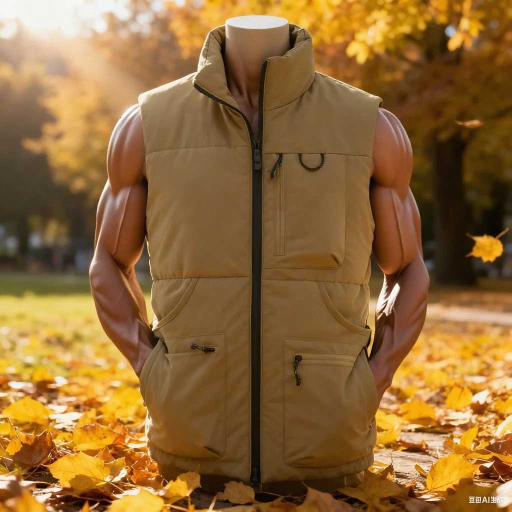 Mens MultiPocket Clothing Winter Vest Jackets Sleeveless Coat Fashion Large Size 6XL Male Warm Waistcoat Fleece Vest Men W251029