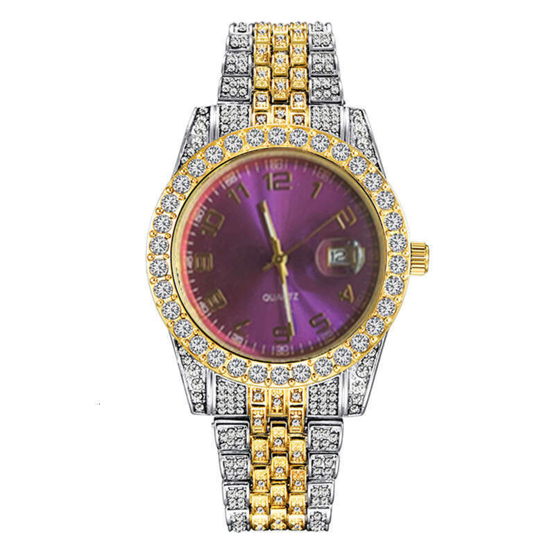 Brand Diamond-Studded Men's Hip-Hop Water Ghost Starry Sky Calendar Quartz Watch for Men