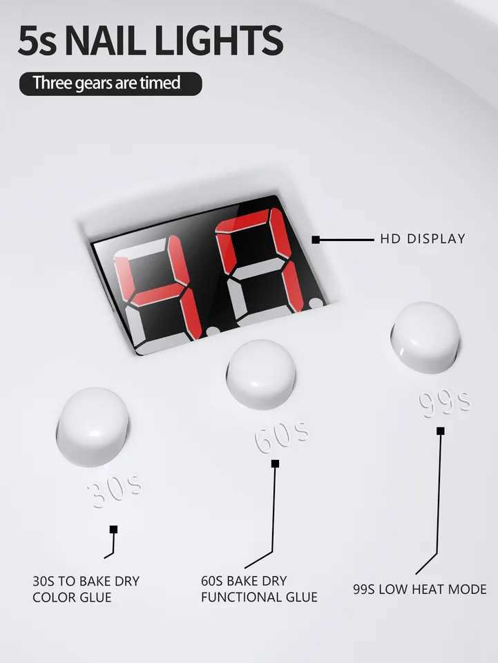 XEIJAYI 1Pc White UV LED Nail Lamp 20 Lamp Beads Nail Dryer Gel Polish Light UV Nail Light With 3 Timer Setting LED Dryer J251115