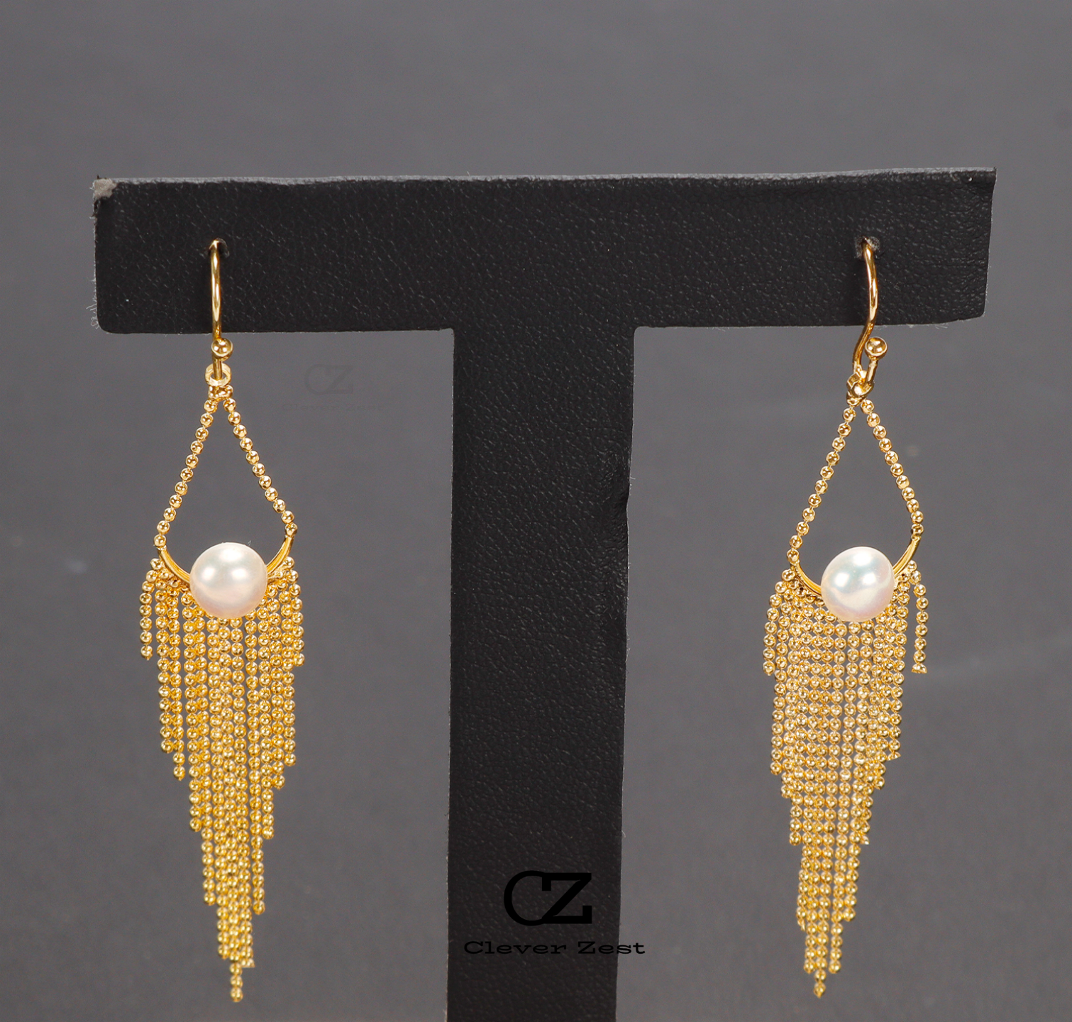 Natural White Pearl Fringe Ear Hooks 14K Gold-Filled Fashion Versatile and Trendy Anniversary Gift Bestie Gift