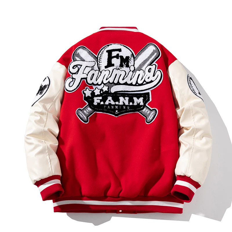Winter Letter Baseball Jacket Men Women American Varsity Thick Warm Patchwork Hip Hop Coat Button Leather Sleeve Flocking 251028