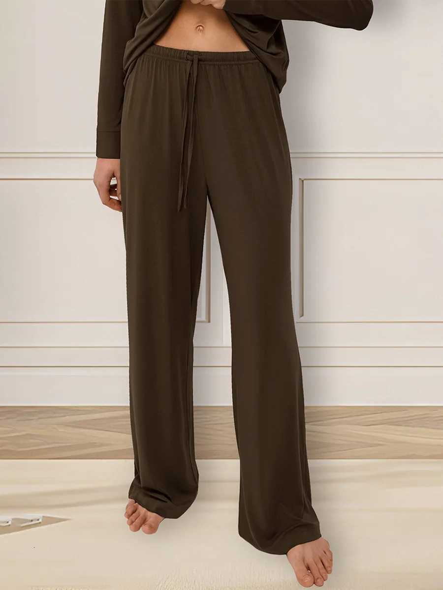 Blubelle Womens Long Sleeved Long Pants Pajama Set Autumn New Cardigan Pajamas Solid Color Comfortable Home Wear SetsT251029