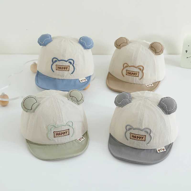 Cartoon Bear Baby Baseball Hat Summer Quick Drying Toddler Sun Cap Adjustable Soft Brim Kids Boy Girl Sun Hats251028