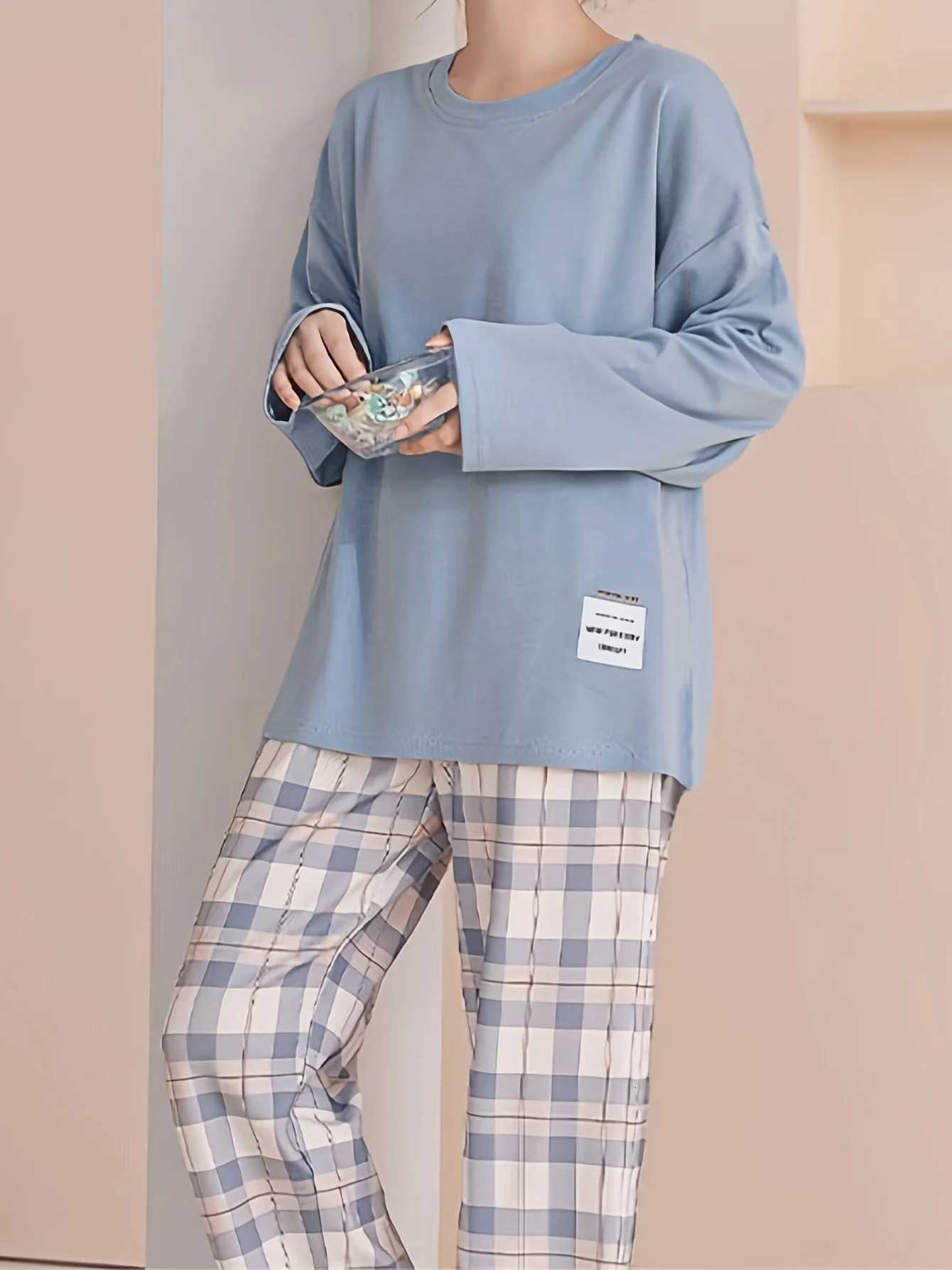 2Piece Spring and Autumn Pajamas Set for Women Long Sleeve Korean Fashion Casual Sleepwear Loungewear Casual Pijama SetT251029