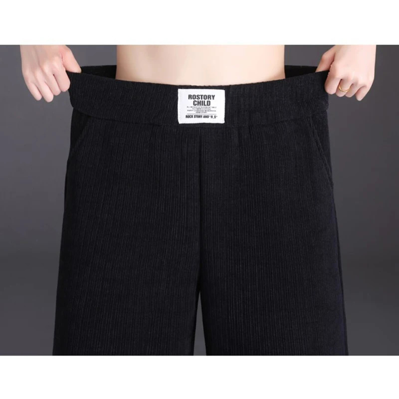Winter Female Straight Leg Plush Thermal Pants Lady High Waist Fleece Trousers Women Fashion Snow Warm Loose Daily Pants 251029