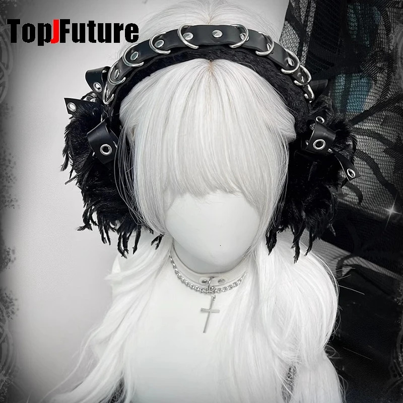 Gothic Lolita Earmuffs Punk Furry Ear Muff Earmuff Ear Warmer Gothic Steampunk Ear Protection Cycling Earbags 251029
