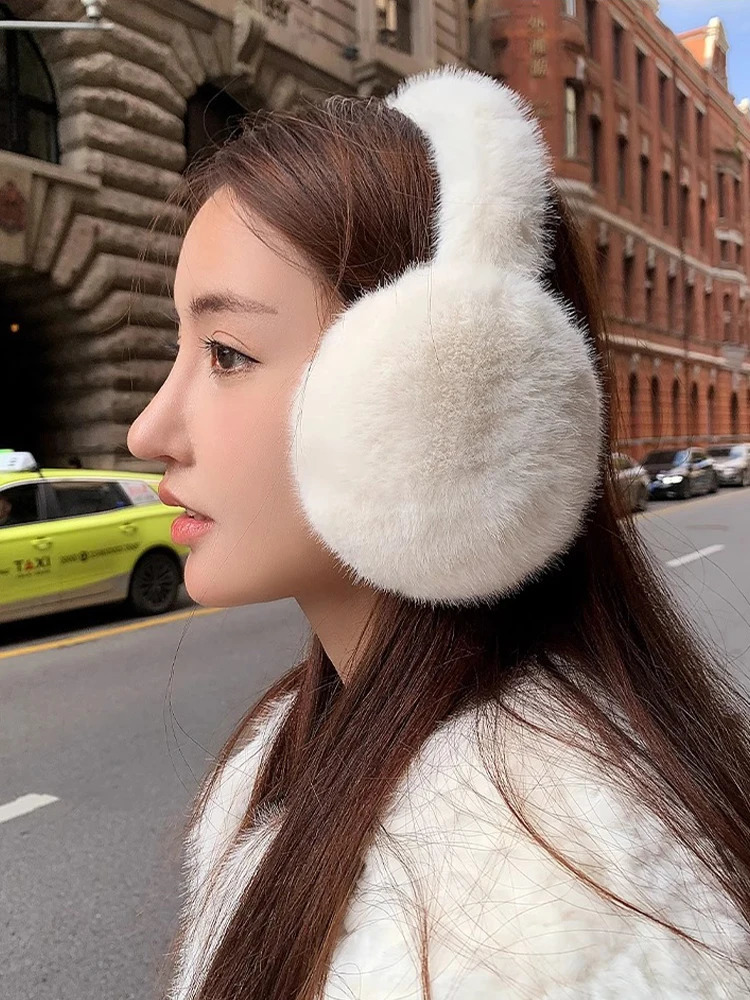 Earmuffs for Autumn and Winter Womens Outdoor Travel Warm and Thickened Earmuffs with Plush Ear Protectors i251029