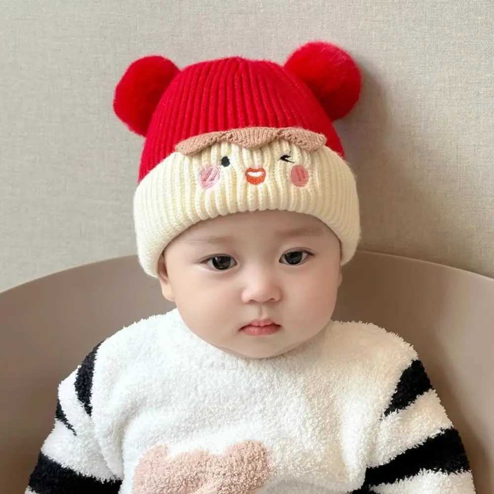 Fashion Cute Beanie Cap Knitted Thicken Knitted Hat Toddler Plush Ball Ear Protection Cap251028