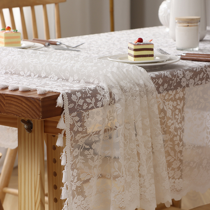New floral lace jacquard tablecloth, atmospheric table mat, background cloth, decorative cover Z6YE01