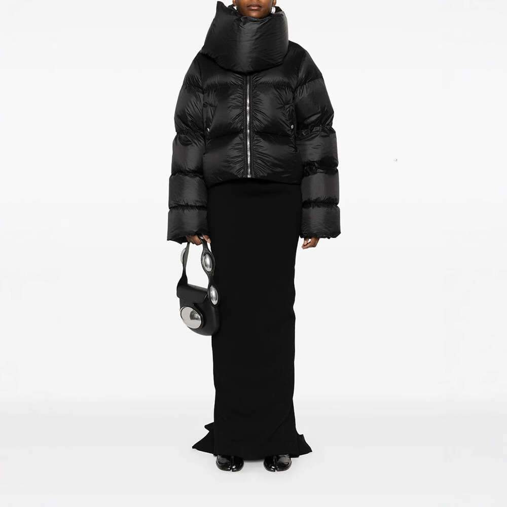 Dark Wind Women's Winter Jacket Y2k Duck Down Filled Fluffy Full Warm Windproof Scarf Collar Down Jacket 2024 Fall / Winter New