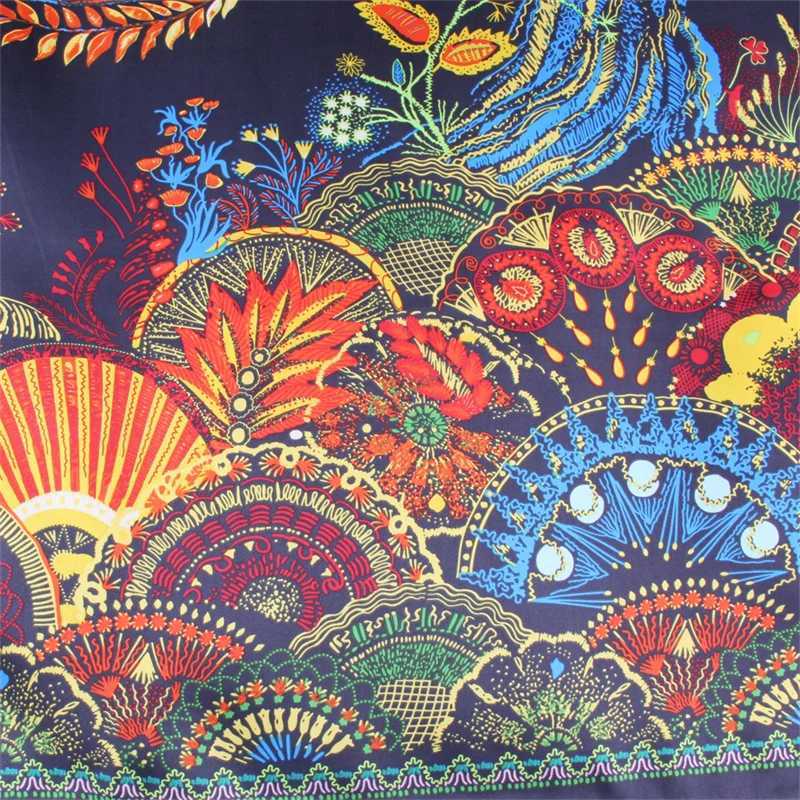 POBING Silk Scarf Women Large Shawls Money Tree Print Stoles Square Bandana Luxury Kerchief Hijab Female Foulards 130CMW251029
