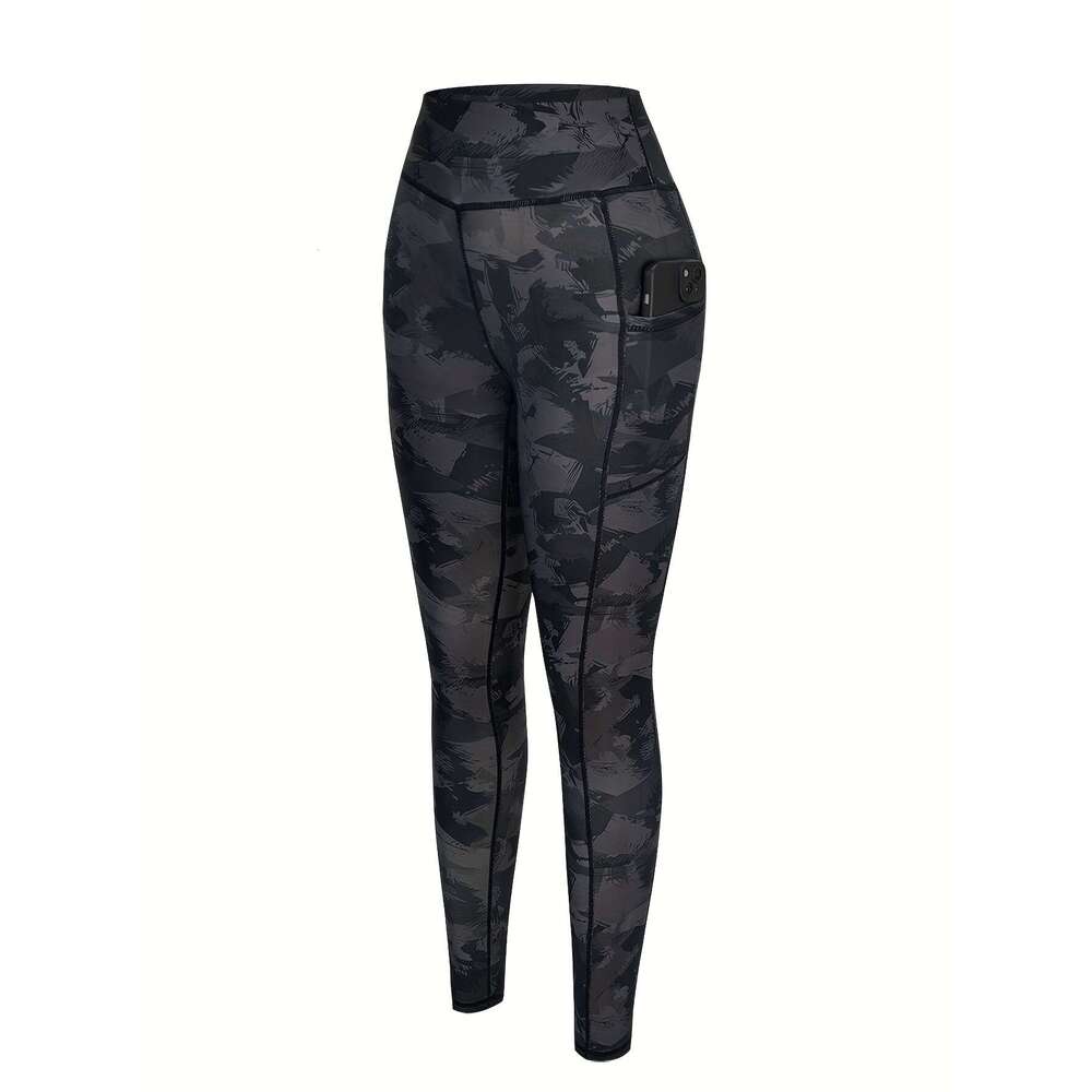 3-Pack Women'S High-Waisted with Side Pockets Non-Slip Grip, Stretchy Workout Leggings Gym, Running, Everyday All-Season Fiess Pants in Black/Gra