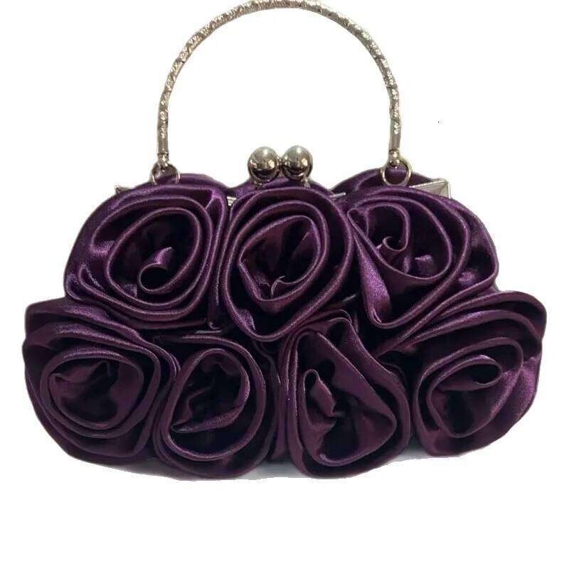 Designer Bags Satin Flower Clutch Satin Cloth 14 Roses Portable Dinner Bag Luxury Bag