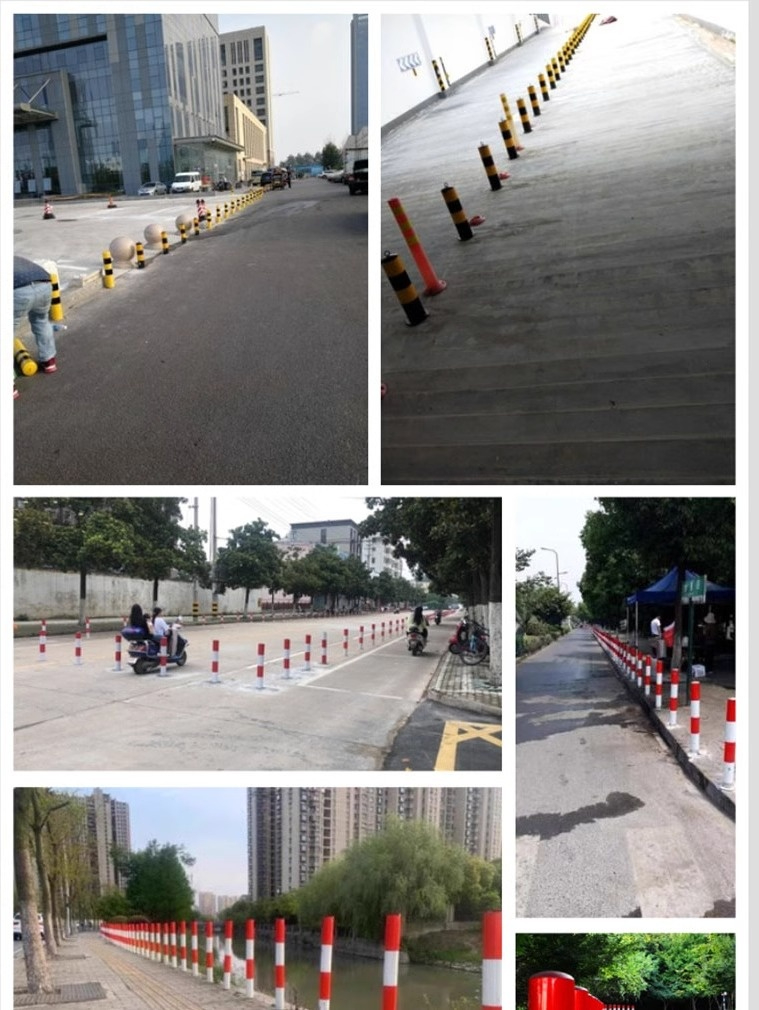 Galvanized Reflective Warning Posts Steel Pipe Crash Barrier Posts Road Barrier Bollards Vehicle Restraint Ground Anchors