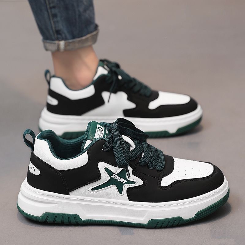 Free Shipping 2025 New Casual Shoes Men design Pu Leather Skateboard Shoes Sneakers with box