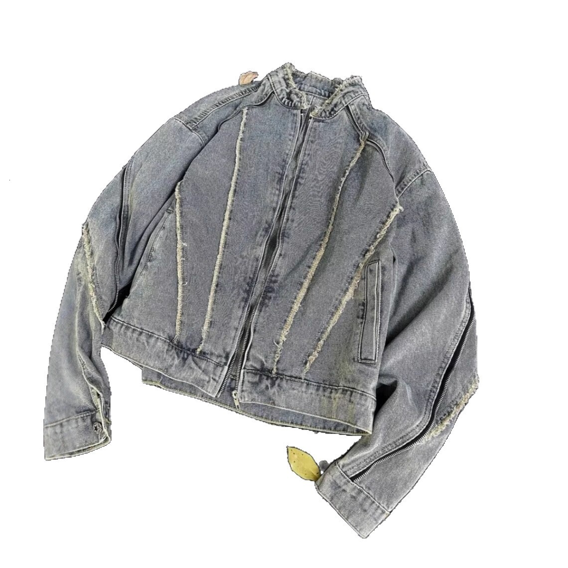 American Style Designer Jacket Deconstructed Frayed Washed Denim Jacket For Men Spring And Autumn Trendy Brand Vintage Design Cool And Handsome Couple