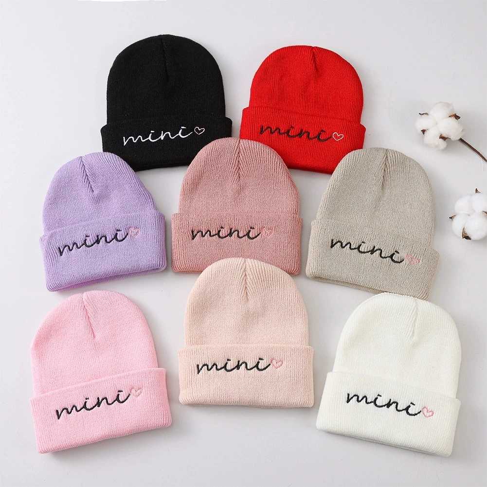 03Y Knitted Beanie for Baby Girls Baby Boys Winter Warm Hat Letter Mini Printed Knitting Bonnet Newborn Infant Knit Hat Beanies251028