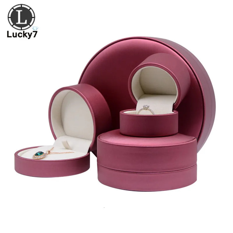 Semicircular Jewelry Box Ring Pendant Brushed PU Leather Bracelet Necklace For Display Case Holder 251013