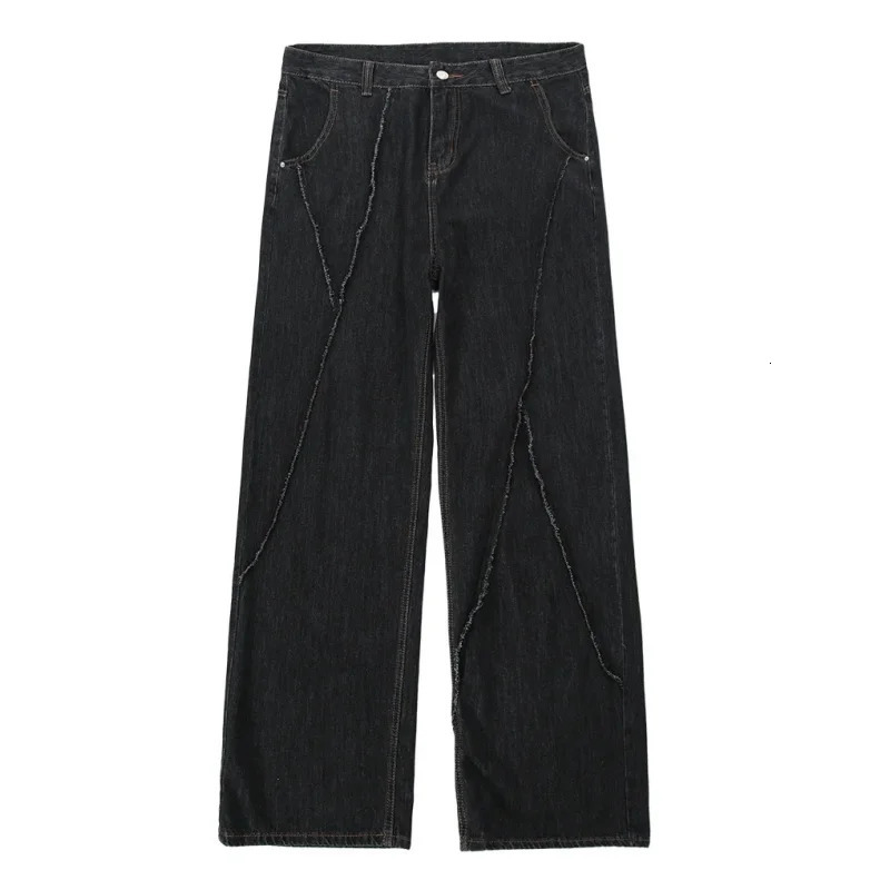 2025 Men HipHop Distressed Jeans Pants Men Ripped Patchwork Denim Pants Male Oversized Loose Casual Streetwear Wide Leg Trousers 251029