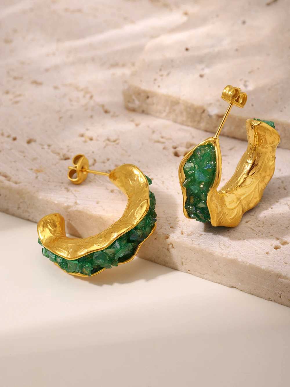 Liora Stainless Steel Dangle Earrings For Women Luxury MultiColor Crystal Stone Statement Stud Earrings Waterproof JewelryW251029