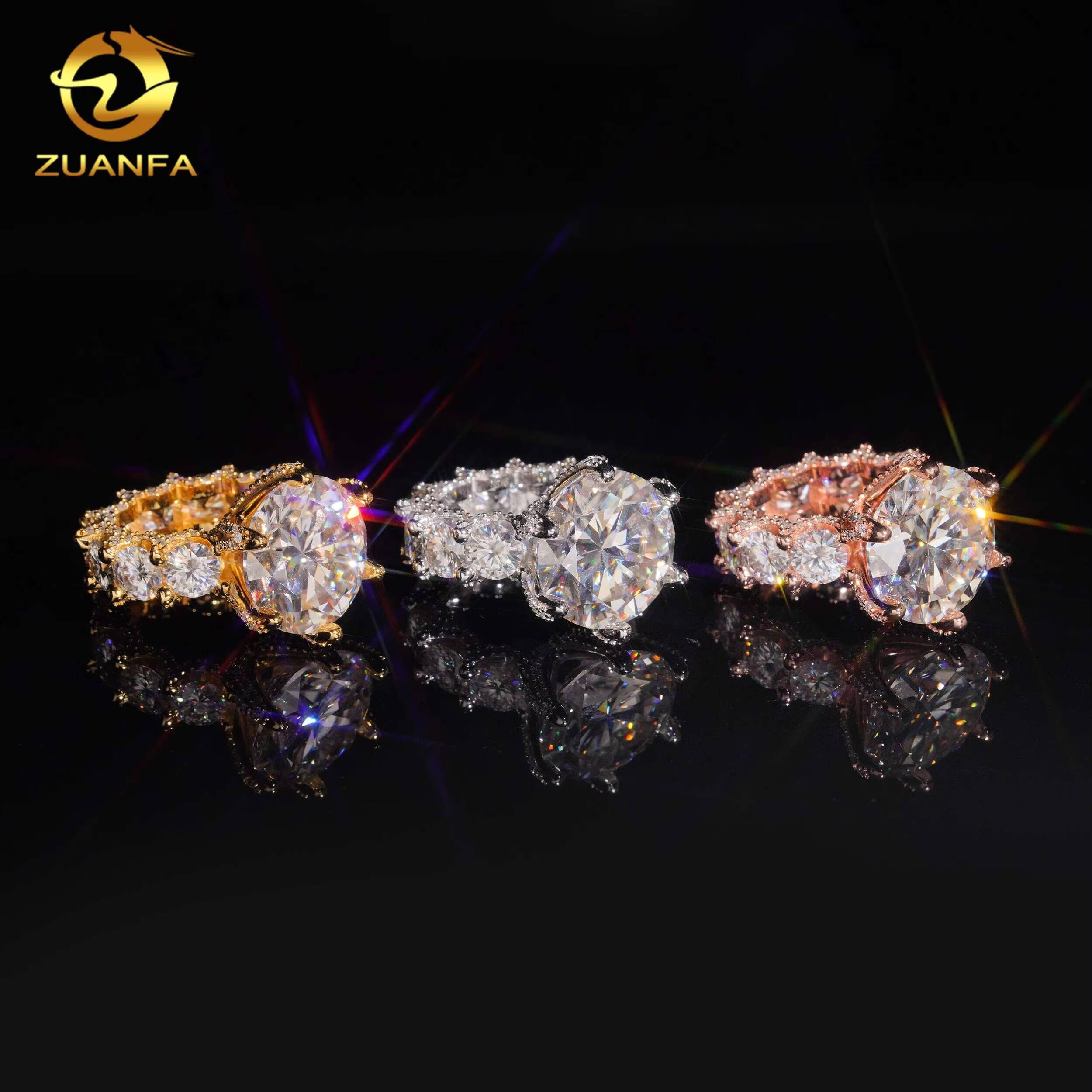 Luxury Big Size 20carat Brilliant Cut Moissanite Pass Diamond Test 925 Sterling Silver Gold Plated Wedding Engagement Ring