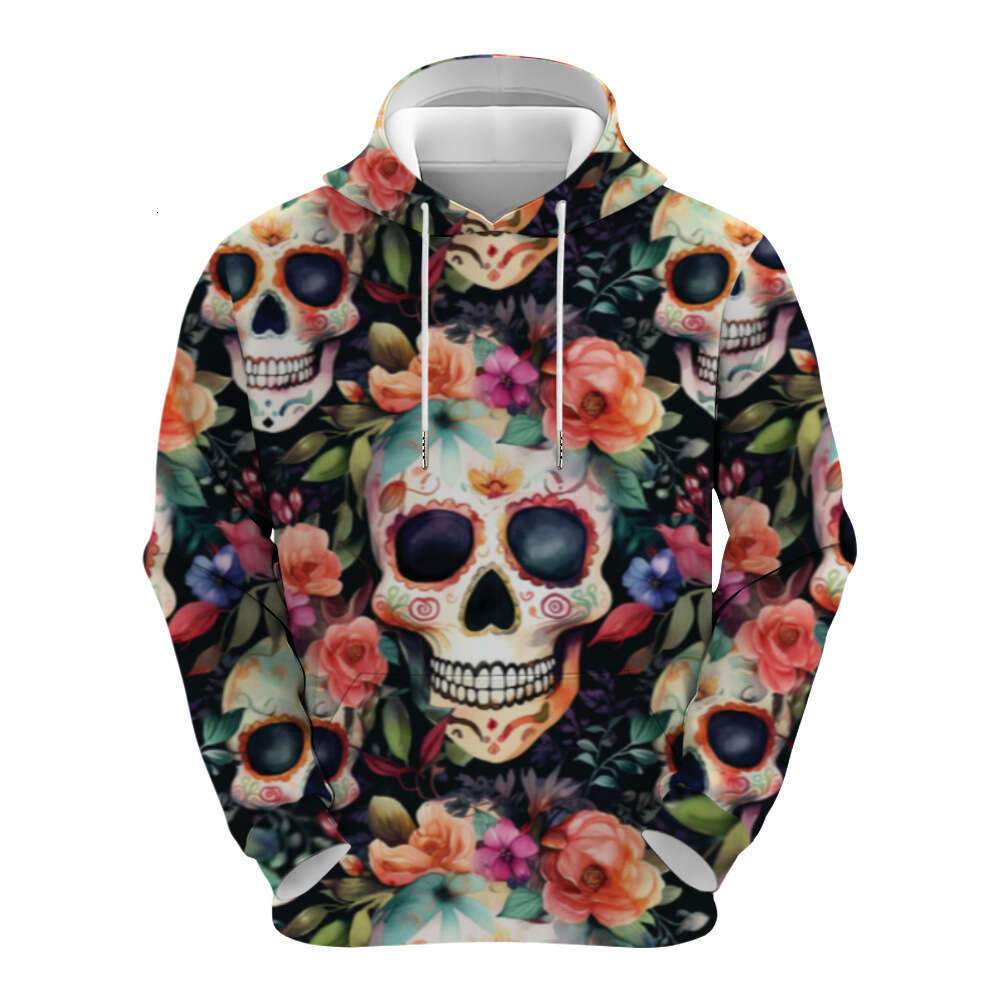 Winter Hoodie Men Designer Y2K Hip Hop Gothic Skull Cartoon Pattern Print Black Ultra David Coat Men's Women's Gothic Pullover Clothing