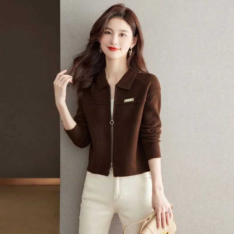 Spring Autumn Cardigan Sweater Jacket Women 2025 New Fashion Loose Zipper Knitted Sweater Coat Female Casual Outerwear Lady TopsT251028