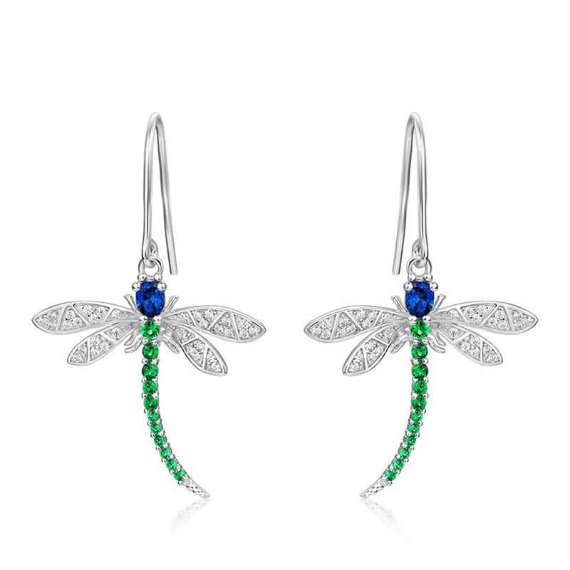 Huitan Exquisite Dragonfly Pendant Earrings Female Brilliant Zirconia Jewelry for Daily Party Delicate Insect Accessories GiftW251029