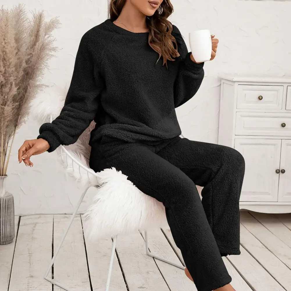 Purple Flannel Women Pajamas Sets Autumn Winter Long Sleeves Long Pants Casual Sleepwears Soft Pijamas Comfy Pyjamas CozyT251029