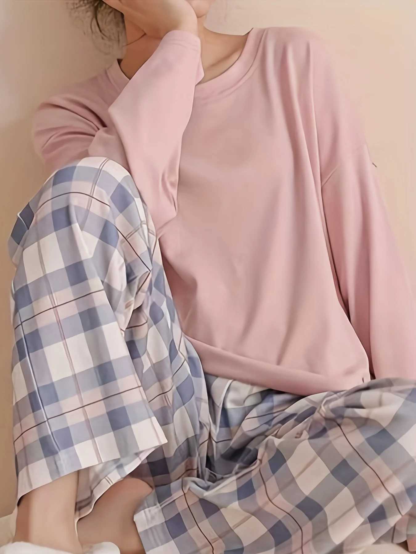 2Piece Spring and Autumn Pajamas Set for Women Long Sleeve Korean Fashion Casual Sleepwear Loungewear Casual Pijama SetT251029