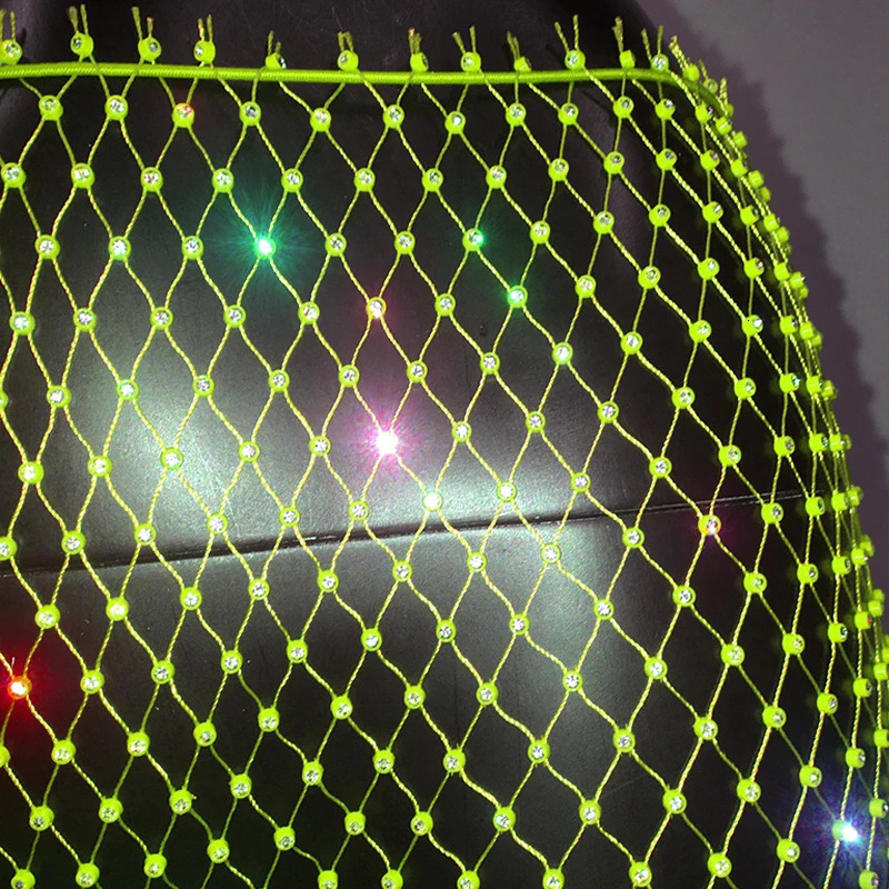 Sparkly Rhinestone Split Pants Hollow Out Fishnet Beach Trousers Women Sexy Y2K Streetwear Nightclub Party Rave Festival Pant 251028