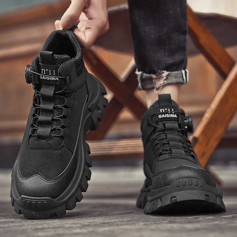Mens Short Boots 2024 Winter New Thick Soled Work Casual Shoes Waterproof NonSlip Sneakers Male Tenis Shoes Outdoor Boots Men Z251029
