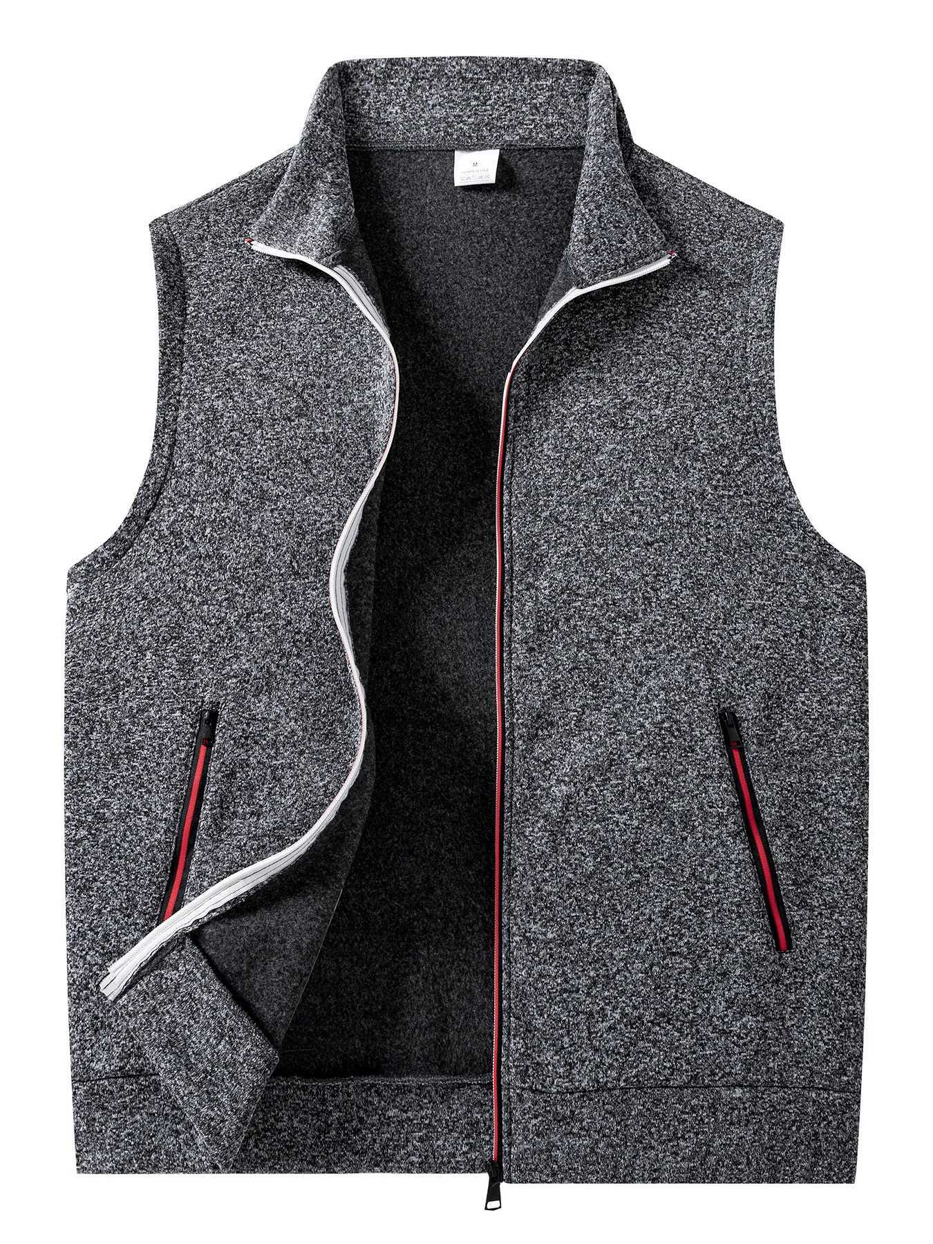 Mens Casual Vests Sleeveless Coats Autumn Solid Color Zipper Jacket Vest Breathable Travels Hiking Work Multipockets Waistcoat W251029
