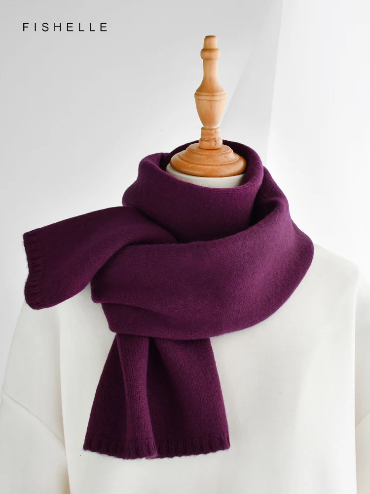Fresh green wool small scarf women autumn winter warm knitted solid color scarves kids adults christmas year gifts 251029