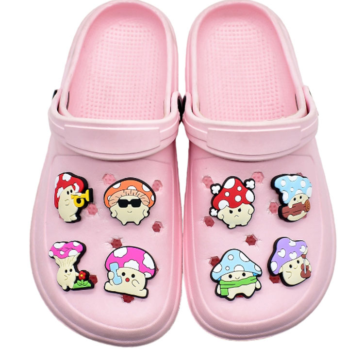 cute shoe part accessories DIY decoration buckle pvc soft reusable hole shoe flowers charms pin button