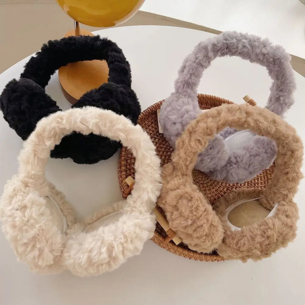 Fashion Warm Plush Ear Warmer Solid Color Foldable Folding Earflap Ear Protection Thickened Winter Earmuffs Outdoor 251029