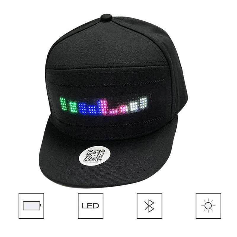 USB charging Bluetooth LED Smart Cap Customized Bluetooth Hat Mobile APP Control Editing Hat for Christmas Birthday Party giftW251029