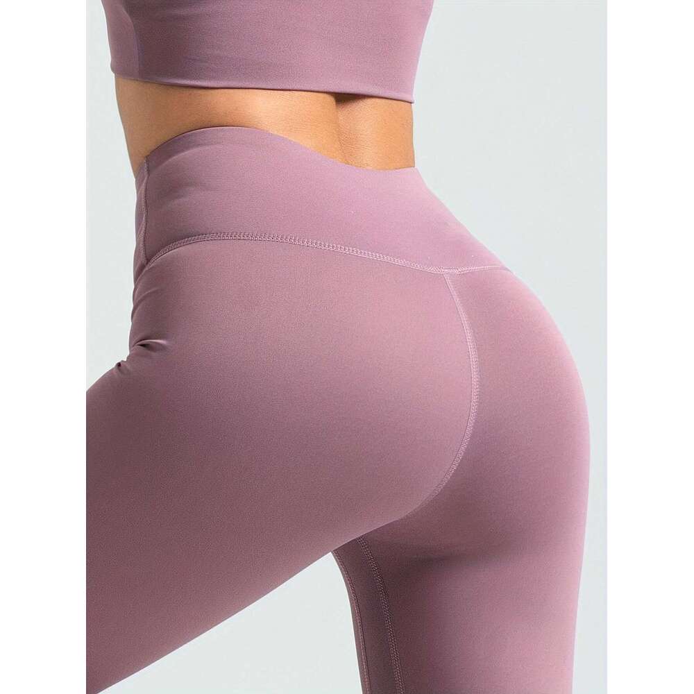 10pcs High-Waist Stretchy Yoga Leggings Women - Comfortable, Non-See-Through, Solid Color, Long Length, Perfect for Running & Fiess