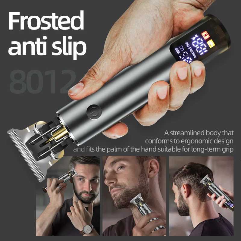 Rechargeable Hair Clipper with LCD Display Professional Metal Electricn Hair Trimmer and Beard Groomer for Men Barber Hair Cut M251029