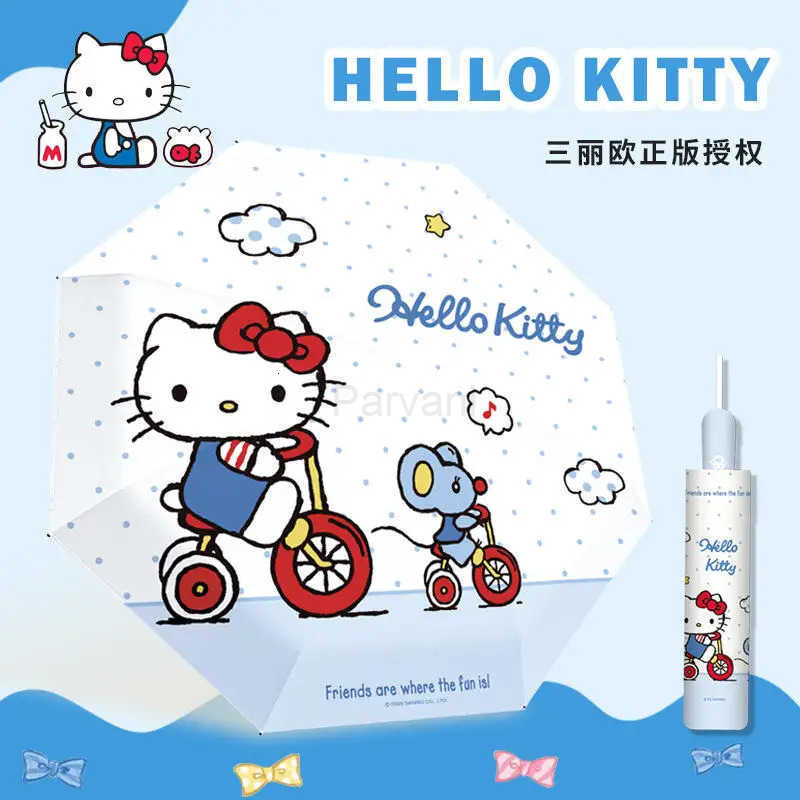 Sanrio Sanrio Hello Kitty Foldable Umbrella Kawaii Anime Cartoon Sunscreen Uv Protection Foldable Sunshine and Rain Dual Use Umbrella L251029