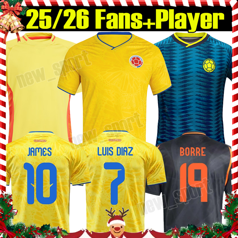 3XL 2026 Colombia JAMES Soccer Jerseys Fans Player National Team yellow Home red away #9 FALCAO #11 CUADRAD GUARIN VALDERRAMA Football shirt uniform
