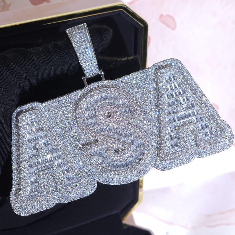 necklace moissanite chain Hip Hop Moissante Luxury Jewelry Women Custom Iced Out Name Pendant 925 Silver Cuban Rose Gold