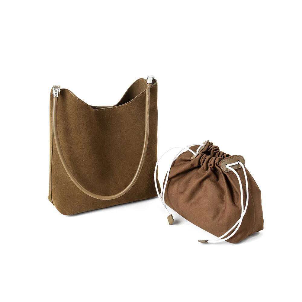 Suede Women's Armpit New Niche Design Vintage Frosted Cowhide Large Capacity Fashionable Hand-Laundry Shoulder Bag Suotong1029