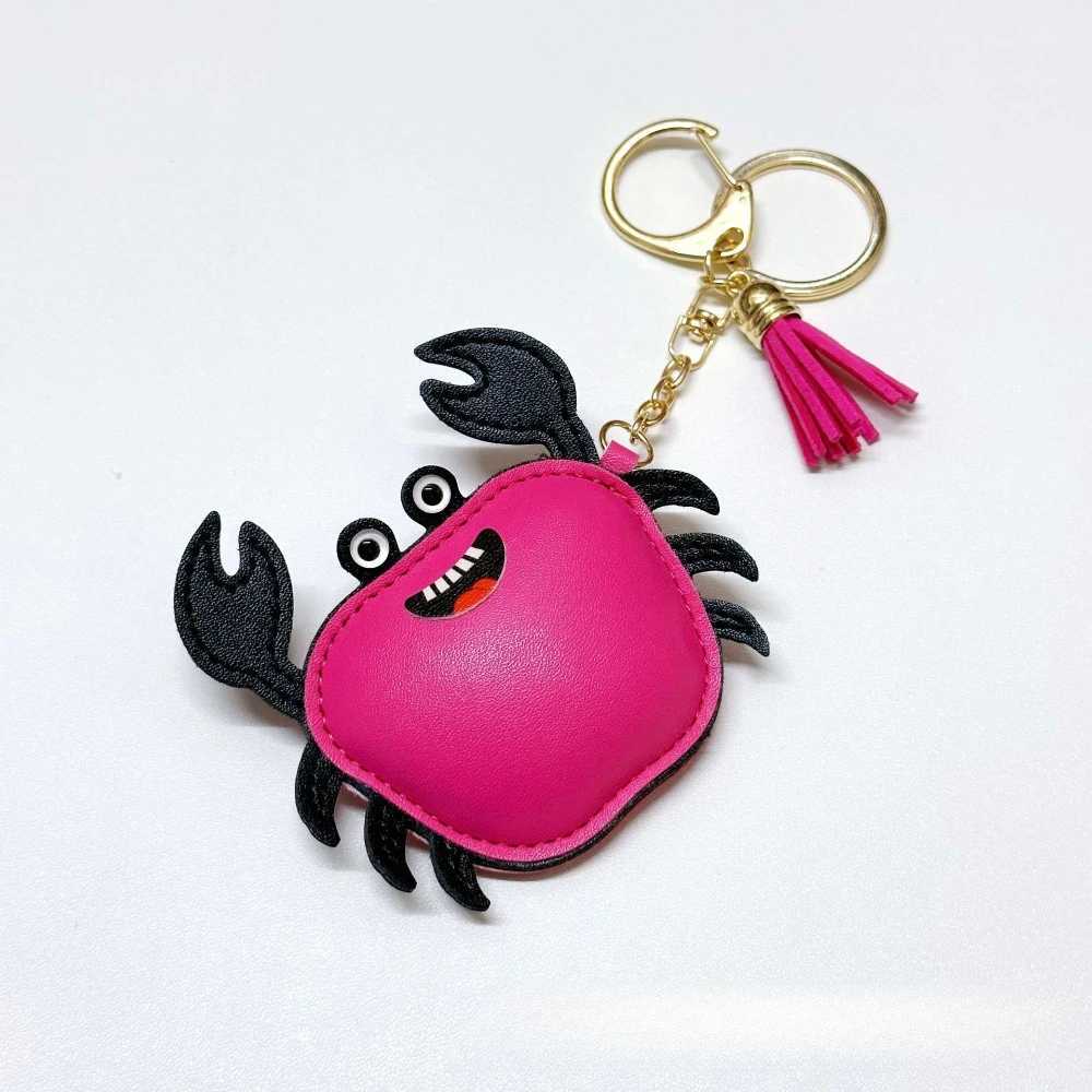 Simple and Fashionable Leather Crab Car Keychain Bag Creative Headphone Bag Pendant AccessoriesW251029
