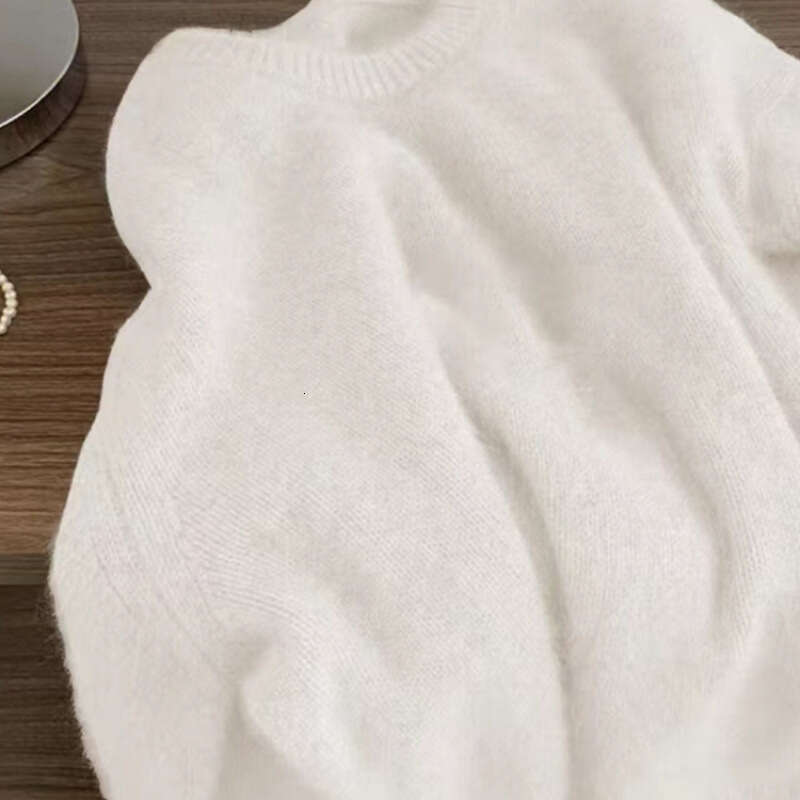 Women's Sweater Pullover Solid Loose Neck New Soft Alpaca Female Tops Woman Knitwear Jumpers Spring Autumn Soft and waxy imitation raccoon fleece