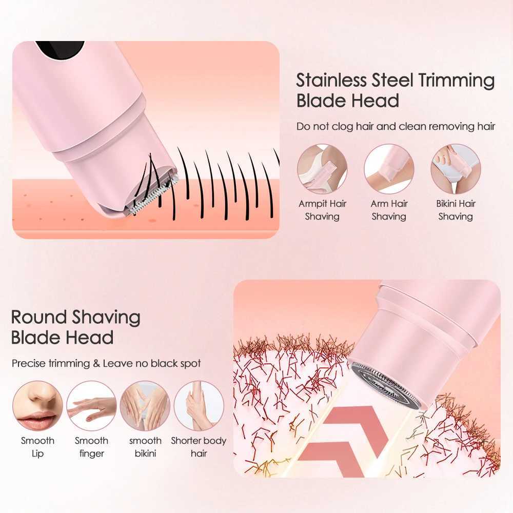 Electric Epilator 2In1 Double Head For Bikini Leg Womens Cordless Shaver Painless Body Hair Removal Waterproof Hair Trimmer J251117
