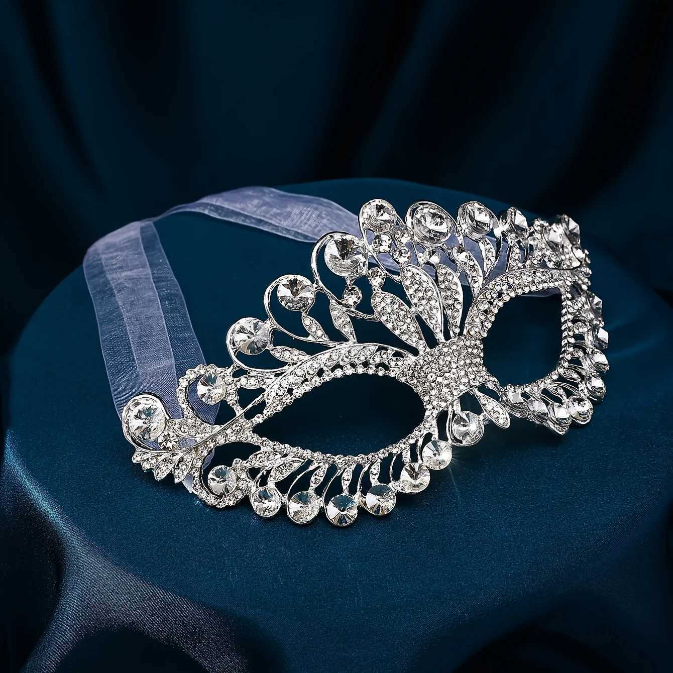 Fashion Crystal Rhinestone Bridal Mask For Women Party Pageant Wedding Hair AccessoriesW251029