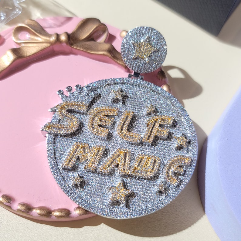 moissanite pendant custom chain Hot Hiphop Rock 925 Sterling Silver with d Vvs Moissanite Pass Diamond Tester