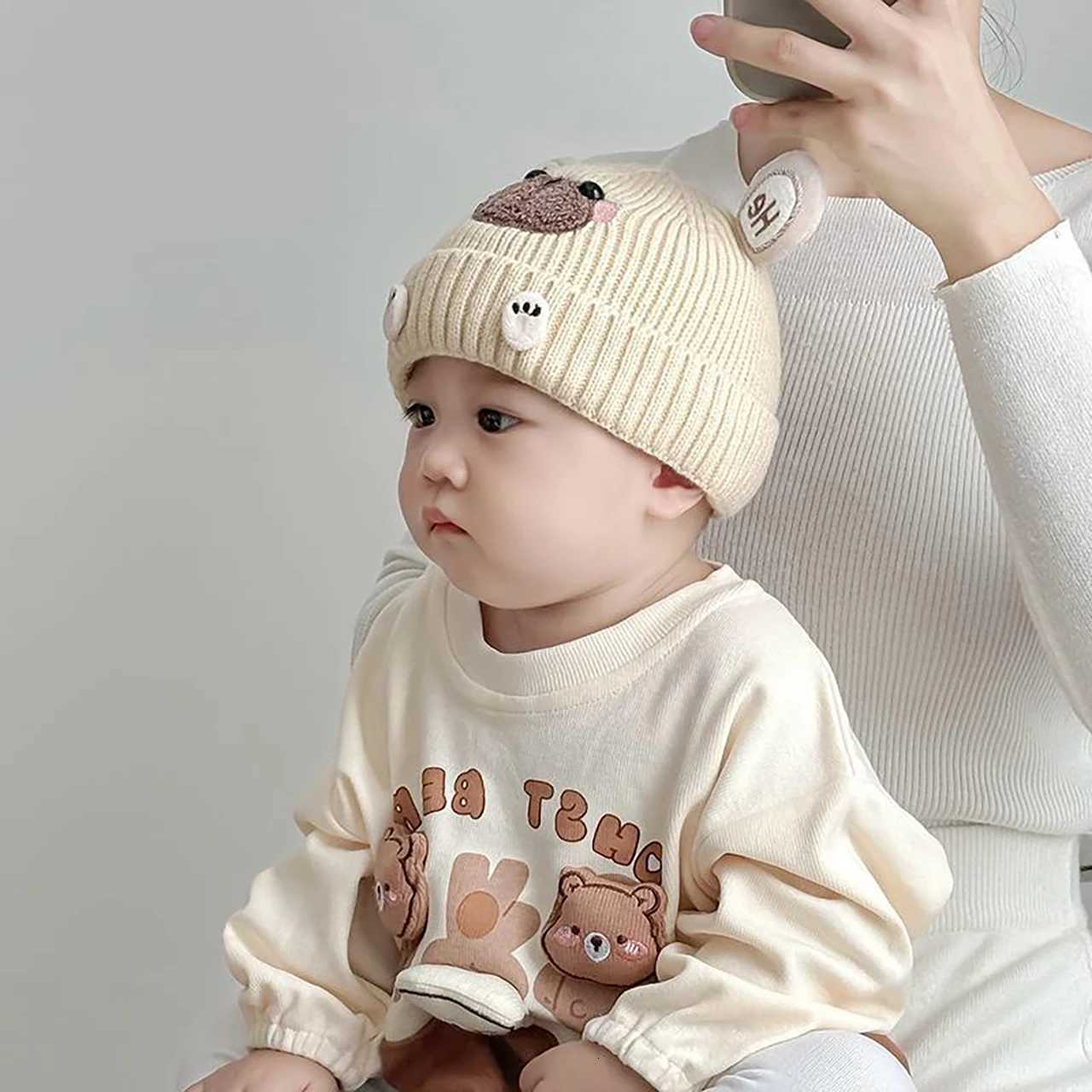 Liner Velvet Beanie For Baby Winter Warm Pullover Cap Cute Cartoon Newborn Woolen Bonnet 01year Boys Girls Children Knitted Hat251028